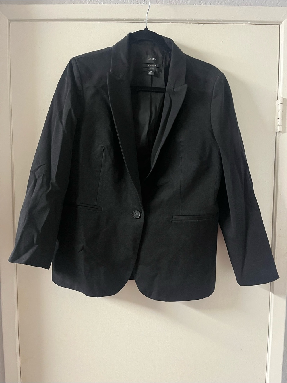 J Crew Black Stretch Blazer Size 14